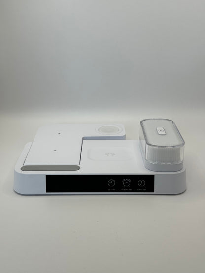 OmniSync Station™ 5-in-1 Wireless Charger with Clock + Alarm