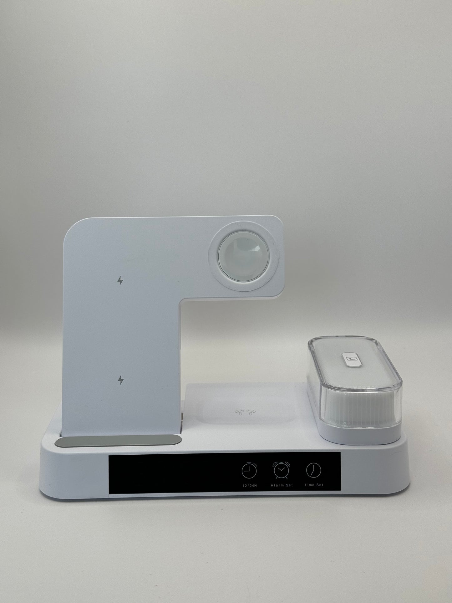 OmniSync Station™ 5-in-1 Wireless Charger with Clock + Alarm