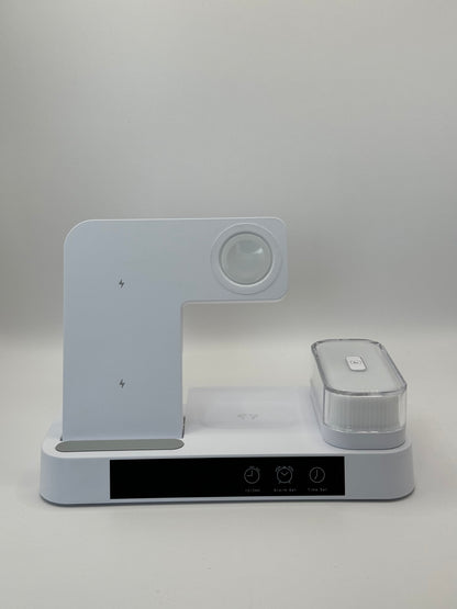 OmniSync Station™ 5-in-1 Wireless Charger with Clock + Alarm