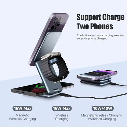 MagFold Trio™ Wireless/Magnetic Charging Stand