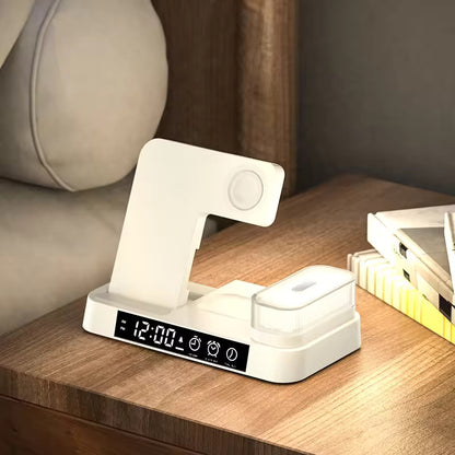 OmniSync Station™ 5-in-1 Wireless Charger with Clock + Alarm