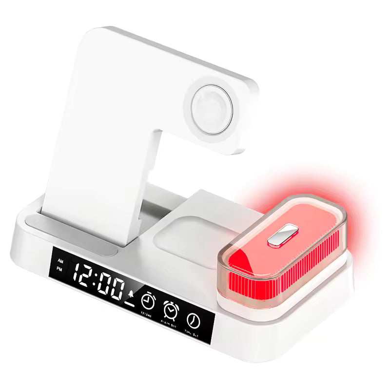 OmniSync Station™ 5-in-1 Wireless Charger with Clock + Alarm